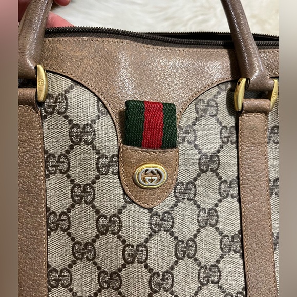 Authenticated Gucci Supreme Web Sherry Boston Ophidia Tote Bag Handbag Purse - Picture 10 of 17